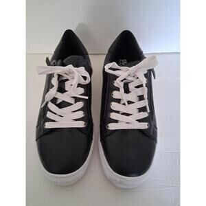 Array Women's Black White Chunky Side Zip Oxford Sneaker Shoes, Size 8.5W